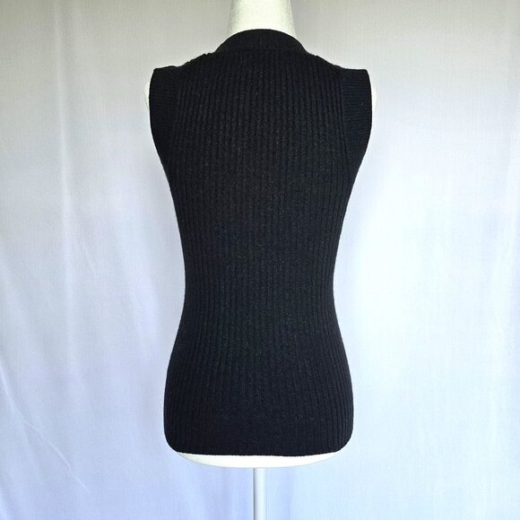 BANANA REPUBLIC Black Merino Wool Women's Knit Sweater Vest, Size S - Picture 6 of 8